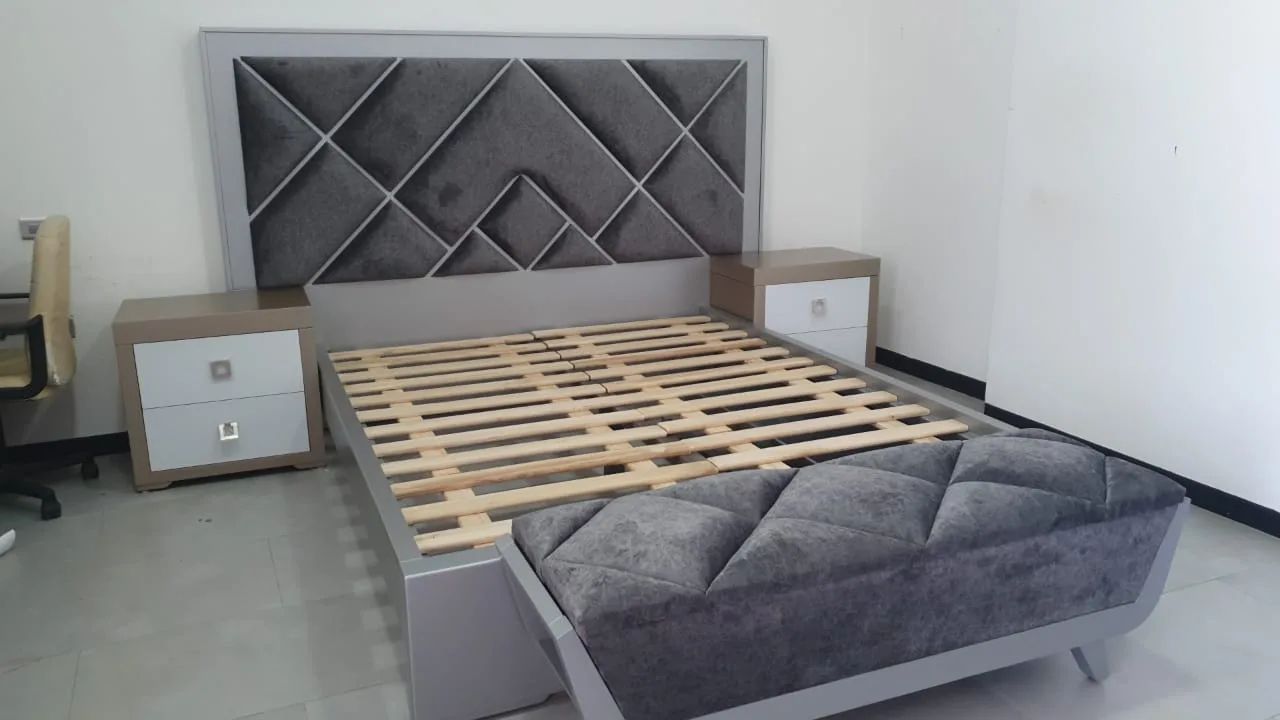 Cabecera de cama De patrón geométrico en Gris DORM-022