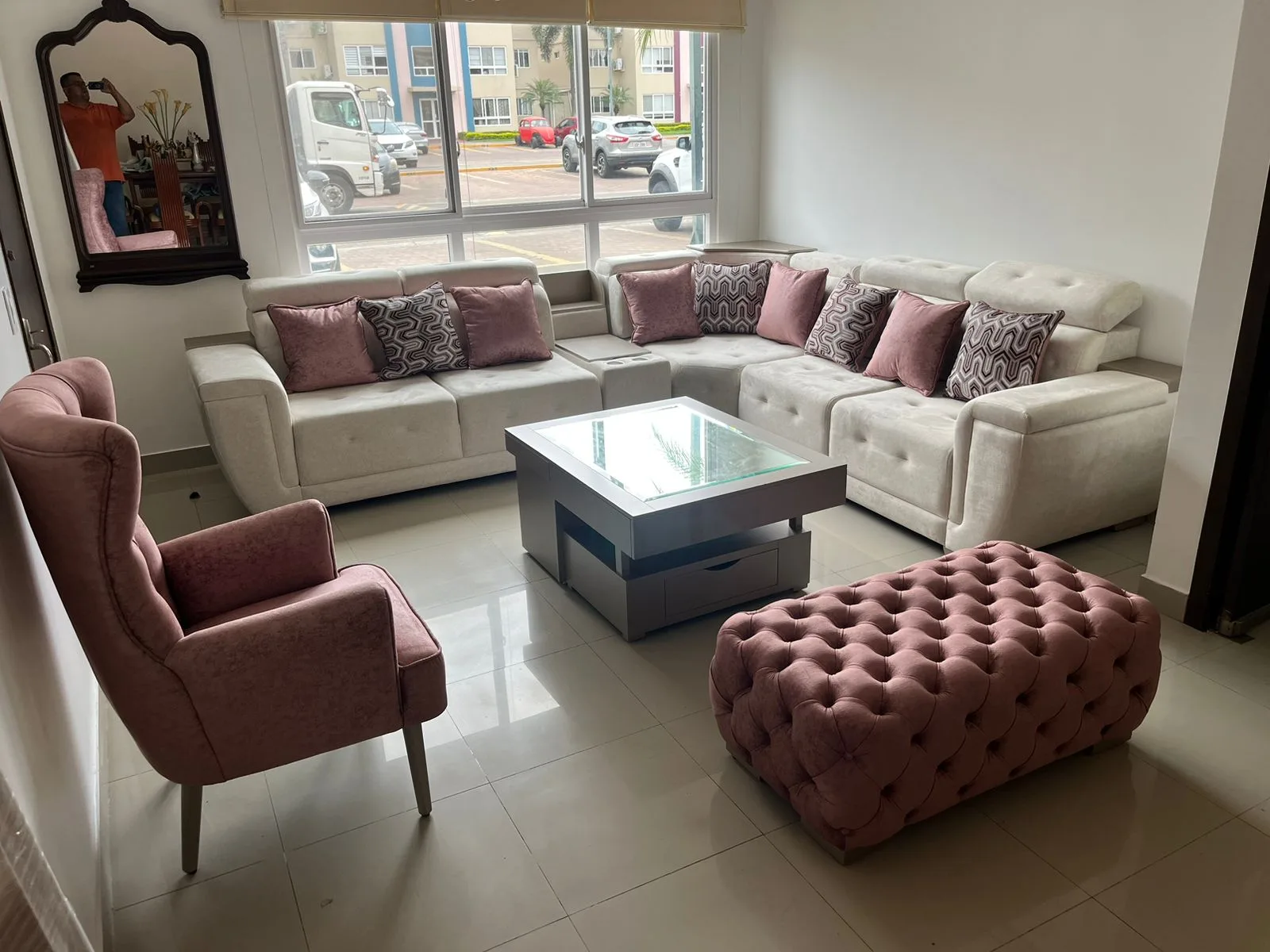 Sofá Modular ELITE Reclinable con Cabecero Ajustable y Consola